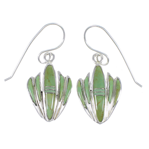Southwestern Silver Turquoise Hook Dangle Earrings YX78904